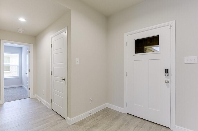 704 Griffith Park Trl, Alvarado, TX 76009 - foyer entrance with light wood-style flooring, baseboards, and recessed lighting