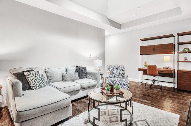 8459 Jacobs St, Frisco, TX 75034 - living area with wood finished floors, a desk, and baseboards