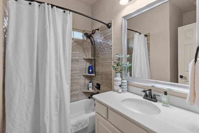 9212 Brittlebrush Trl, Fort Worth, TX 76177 - full bathroom featuring shower / tub combo with curtain and vanity