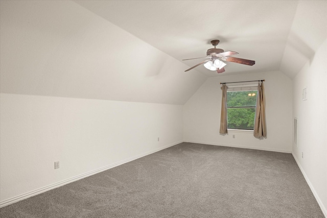 1511 Cabaniss Ln, Weatherford, TX 76088 - additional living space featuring carpet, lofted ceiling, ceiling fan, and baseboards