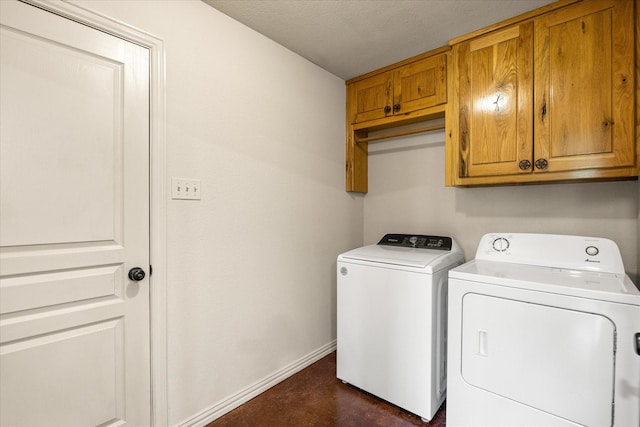 1511 Cabaniss Ln, Weatherford, TX 76088 - washroom featuring washer and dryer, cabinet space, and baseboards