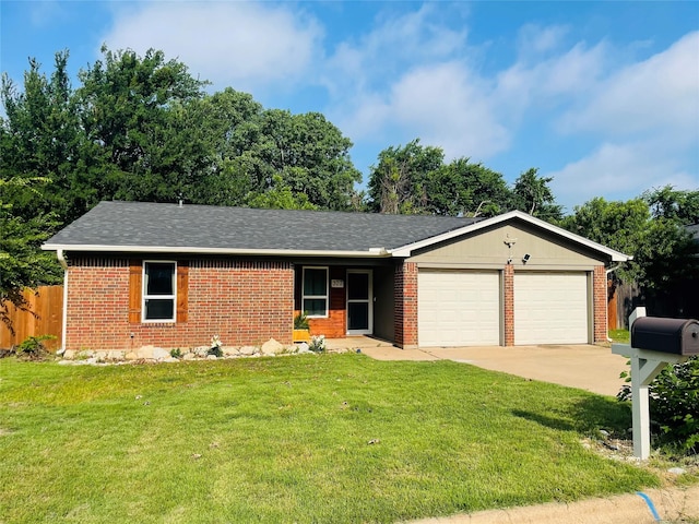 322 Cherry St, Weatherford, TX 76086 - ranch-style home with an attached garage, brick siding, driveway, and a shingled roof