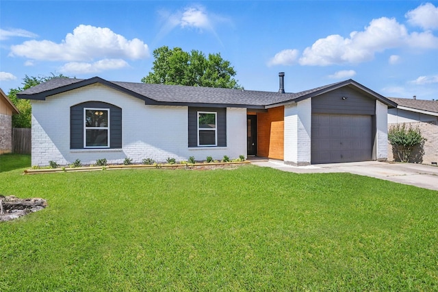 7201 Harwick Ln, North Richland Hills, TX 76182 - view of front of house featuring concrete driveway, a garage, brick siding, and a shingled roof