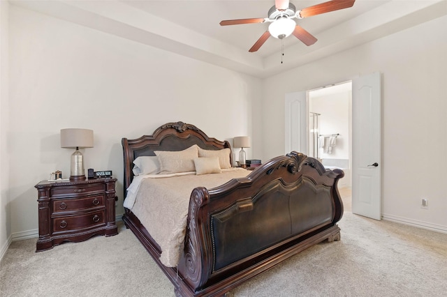 12341 Payne St, Frisco, TX 75033 - bedroom featuring light colored carpet, baseboards, and a ceiling fan