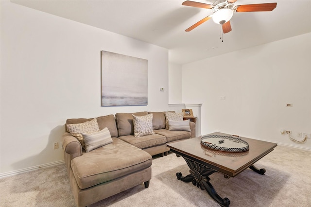 12341 Payne St, Frisco, TX 75033 - living room with carpet flooring, ceiling fan, and baseboards