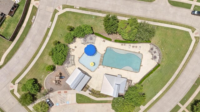 12341 Payne St, Frisco, TX 75033 - bird's eye view of a pool area