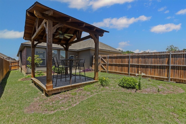 2101 Swenson Ranch Trl, Fort Worth, TX 76134 - view of yard with ceiling fan and a deck