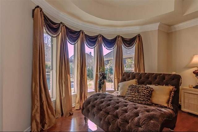 5812 Braemar Dr, Plano, TX 75093 - bedroom with ornamental molding and wood finished floors