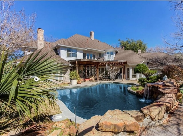 5812 Braemar Dr, Plano, TX 75093 - outdoor pool with a patio area and a pergola
