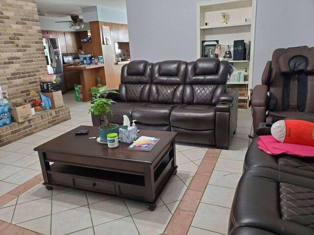 2616 Avenida Loop, Irving, TX 75062 - living room featuring ceiling fan and light tile patterned floors