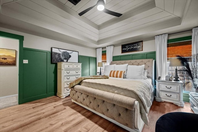 9505 Lost Trails Dr, Waco, TX 76712 - bedroom featuring wood finished floors, ceiling fan, and wooden ceiling