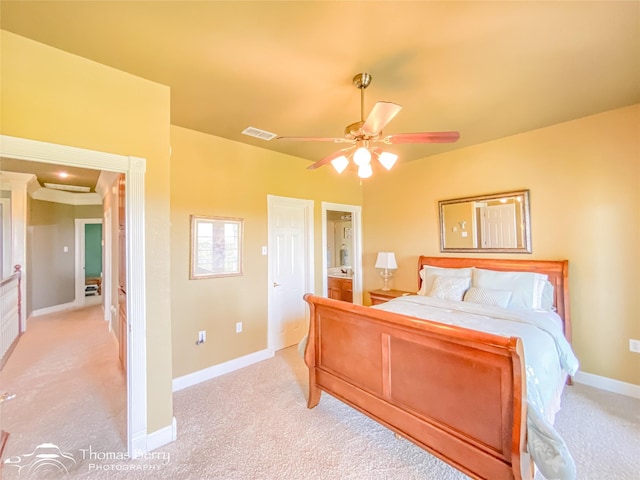 3226 County Road 360, Merkel, TX 79536 - bedroom with light carpet, baseboards, and a ceiling fan