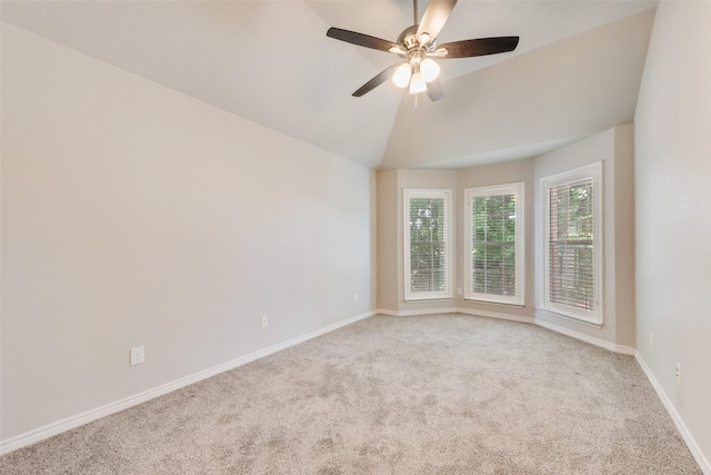 3448 Lark Meadow Way, Dallas, TX 75287 - empty room with carpet flooring, baseboards, vaulted ceiling, and a ceiling fan