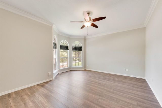 3448 Lark Meadow Way, Dallas, TX 75287 - spare room with ceiling fan, wood finished floors, crown molding, and baseboards