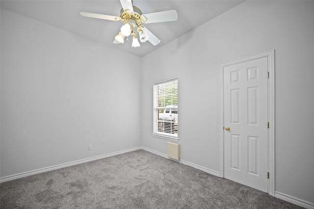 12020 Younger Ct, Azle, TX 76020 - carpeted empty room featuring ceiling fan, baseboards, and lofted ceiling