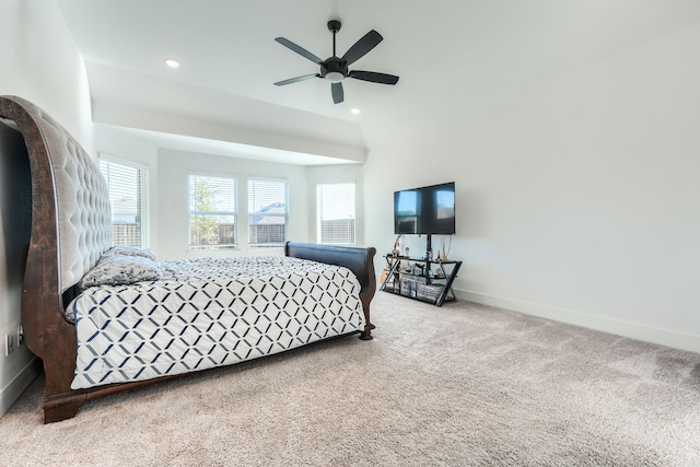 108 Laverna Ln, Hickory Creek, TX 75065 - bedroom with carpet, baseboards, recessed lighting, and a ceiling fan