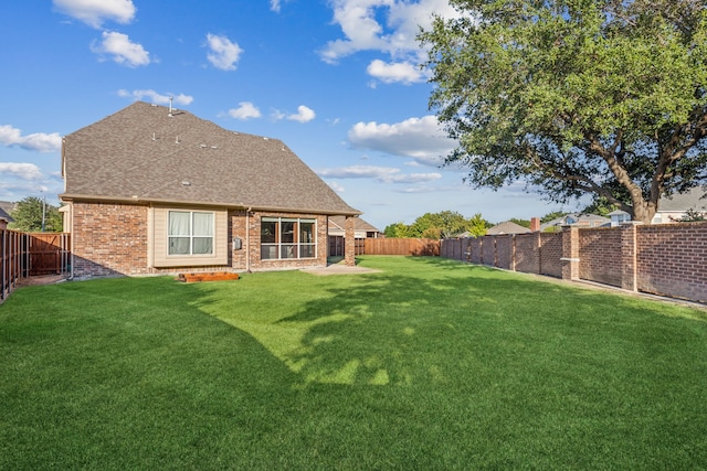 5736 New Castle Dr, Richardson, TX 75082 - rear view of house featuring brick siding and a shingled roof