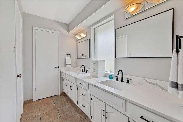 1603 Versailles Dr, Richardson, TX 75081 - full bathroom with double vanity and tile patterned floors
