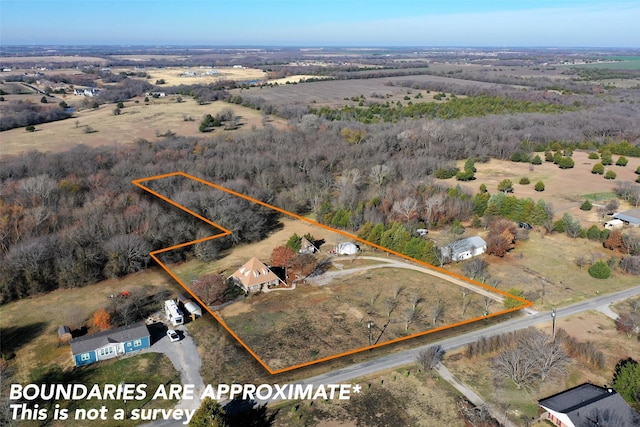 691 Bear Rd, Van Alstyne, TX 75495 - view of rural area featuring property parcel outlined