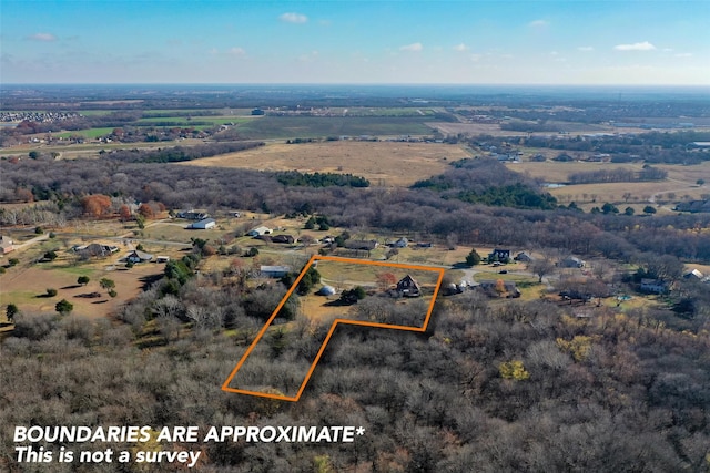 691 Bear Rd, Van Alstyne, TX 75495 - overview of rural landscape with property boundaries highlighted