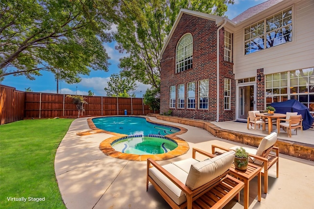 6720 Grant Ln, Plano, TX 75024 - view of pool with a patio area and a pool with connected hot tub