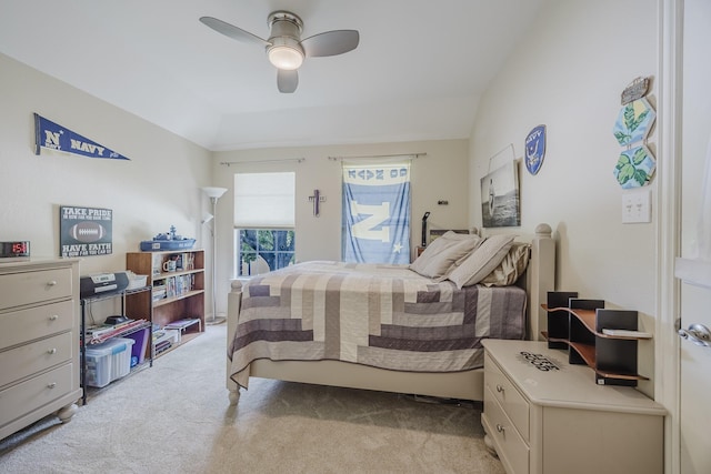 6720 Grant Ln, Plano, TX 75024 - bedroom with light colored carpet and a ceiling fan