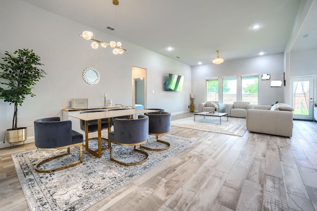 1733 Ann St, Celina, TX 75009 - living room featuring light wood-style flooring, recessed lighting, and baseboards