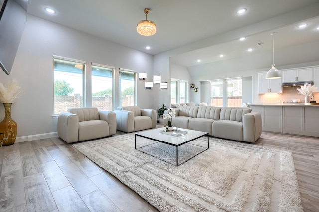 1733 Ann St, Celina, TX 75009 - living area with recessed lighting, light wood finished floors, and baseboards