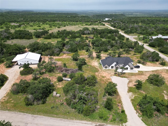 180 Cant Miss, Gordon, TX 76453 - aerial view of property and surrounding area with a forest