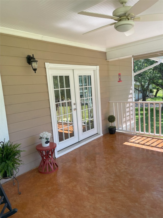 2620 County Road 1102, Grandview, TX 76050 - unfurnished sunroom with french doors and a ceiling fan