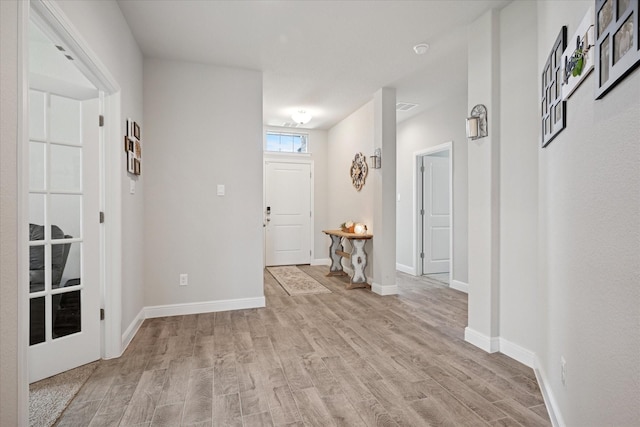 5213 Meadow Ln, Krum, TX 76249 - entryway featuring light wood finished floors and baseboards