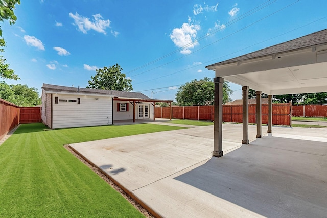 3039 Dutton Dr, Dallas, TX 75211 - view of yard featuring a patio and french doors