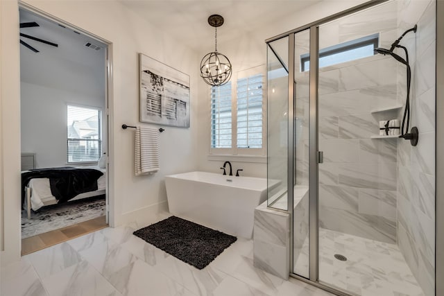 12104 Fairway Meadows Dr, Fort Worth, TX 76179 - full bathroom with connected bathroom, a soaking tub, and healthy amount of natural light