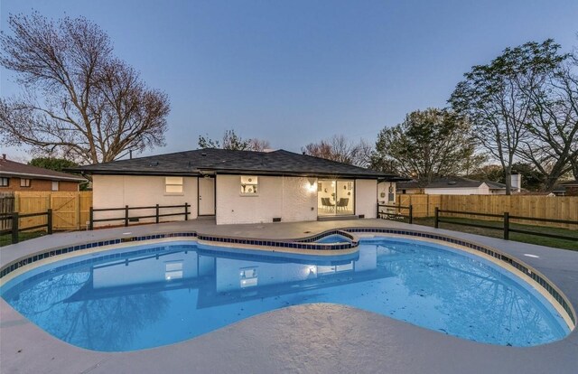 214 Betty Dr, Richardson, TX 75081 - view of pool featuring a fenced backyard, a patio area, and a pool with connected hot tub