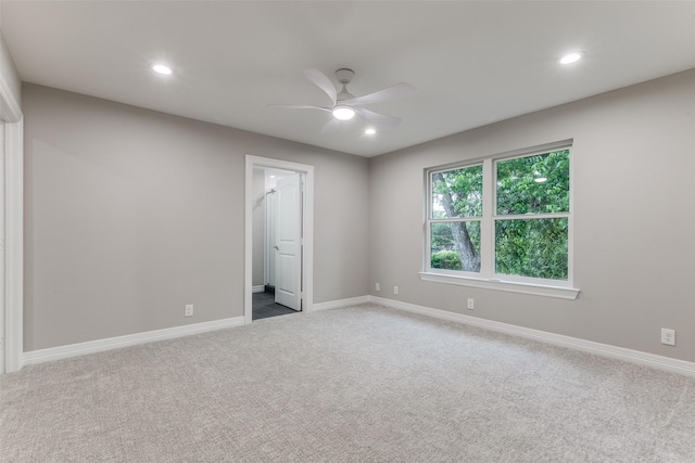 11207 Dwarfs Cir, Dallas, TX 75229 - unfurnished bedroom with carpet floors, recessed lighting, and a ceiling fan