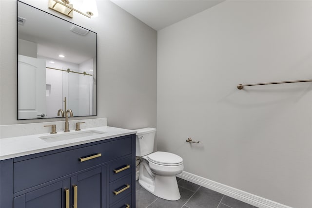 11207 Dwarfs Cir, Dallas, TX 75229 - bathroom with vanity, tile patterned floors, and a shower