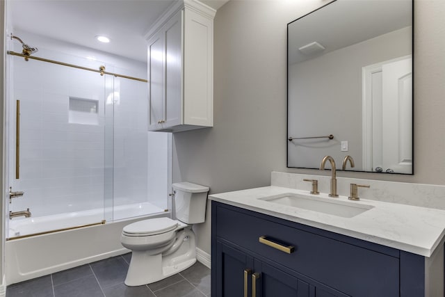 11207 Dwarfs Cir, Dallas, TX 75229 - bathroom with vanity, combined bath / shower with glass door, and tile patterned floors