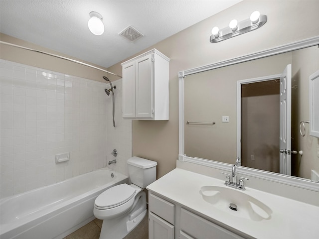 1409 Rivercrest Blvd, Allen, TX 75002 - full bath featuring vanity, toilet, shower / bathtub combination, and tile patterned flooring