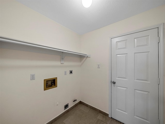 1409 Rivercrest Blvd, Allen, TX 75002 - laundry room with hookup for a gas dryer, electric dryer hookup, baseboards, and hookup for a washing machine