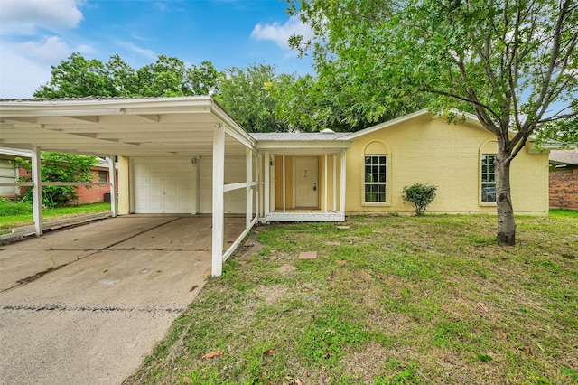 6825 John Dr, Richland Hills, TX 76118 - ranch-style house featuring an attached garage, driveway, metal roof, a front yard, and brick siding