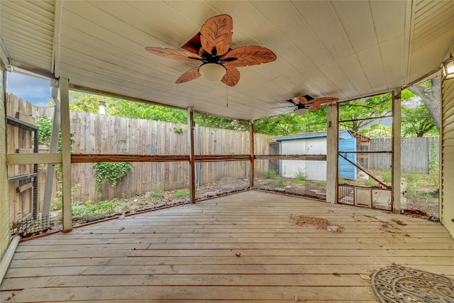 6825 John Dr, Richland Hills, TX 76118 - unfurnished sunroom with a ceiling fan