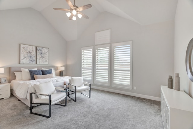 504 Arrowhead Ln, Haslet, TX 76052 - bedroom with vaulted ceiling, light colored carpet, and ceiling fan