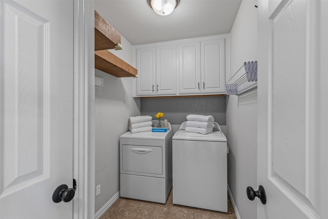 213 Redwood Ct, Keller, TX 76248 - laundry room with washer and dryer, cabinet space, and baseboards