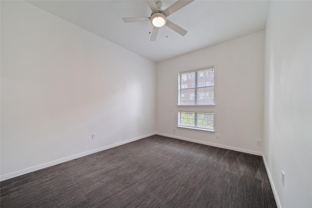 3225 Turtle Creek Blvd Unit 320, Dallas, TX 75219 - empty room featuring baseboards, dark carpet, and a ceiling fan