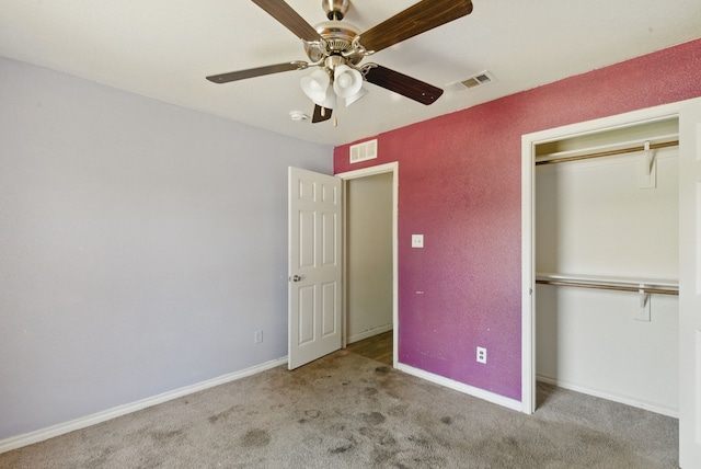 5608 Humbert Ave, Fort Worth, TX 76107 - unfurnished bedroom featuring carpet floors, a closet, a ceiling fan, and baseboards