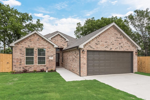 137 Willow Ln, Roanoke, TX 76262 - single story home featuring brick siding, concrete driveway, an attached garage, and a shingled roof