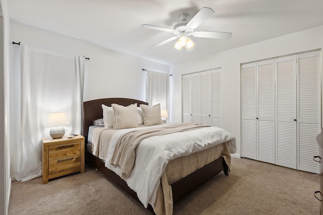 713 Loganwood Dr, Royse City, TX 75189 - bedroom featuring carpet flooring, multiple closets, and ceiling fan