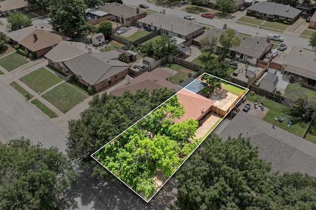 2911 Post Oak Dr, Euless, TX 76039 - aerial view of residential area featuring property parcel outlined