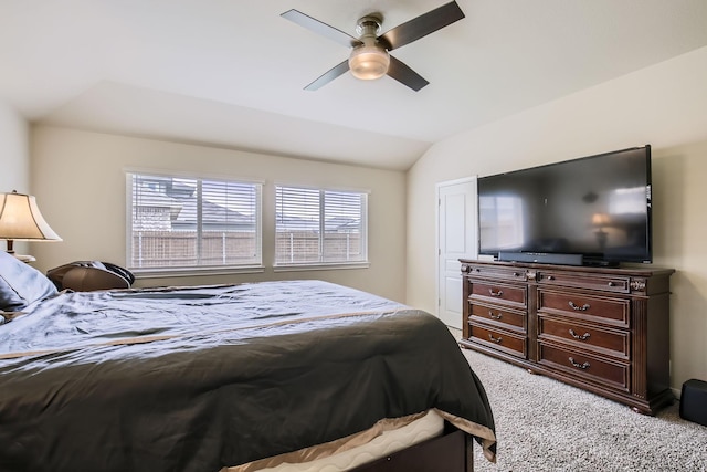 3446 Kirby Ln, Forney, TX 75126 - bedroom with carpet floors, lofted ceiling, and ceiling fan