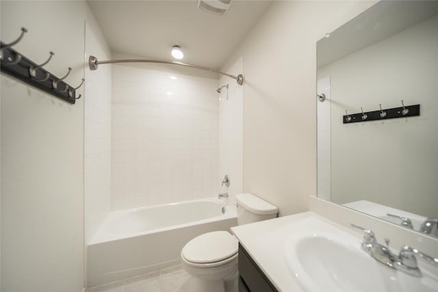 708 Rustic Meadows Trl, Princeton, TX 75407 - bathroom featuring toilet, vanity, washtub / shower combination, and tile patterned floors